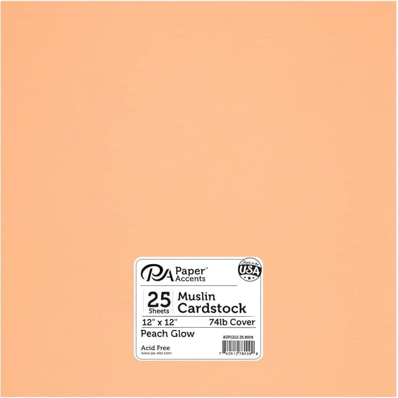 Peach Glow Textured Cardstock 12x12, 25 sheets