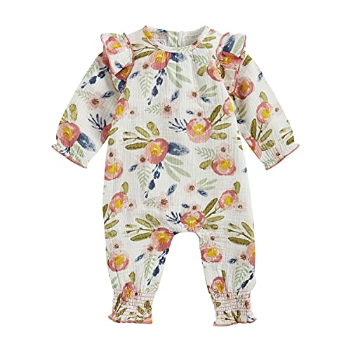 Baby Girls' Floral One Piece Set, Pink, 0-3 Months