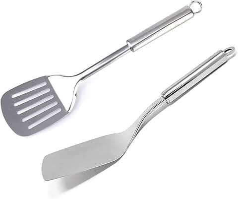 Stainless Steel Kitchen Utensil Set with Turner and Spatula