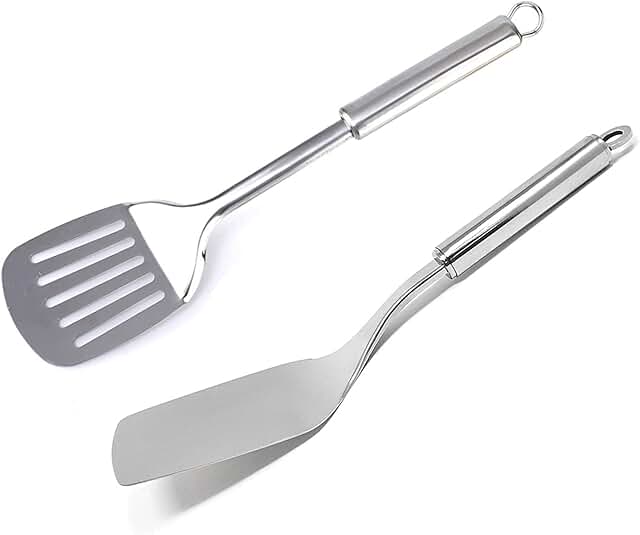 Stainless Steel Kitchen Utensil Set with Turner and Spatula