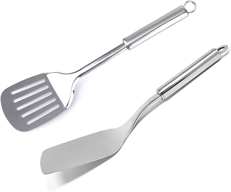 Stainless Steel Kitchen Utensil Set with Turner and Spatula