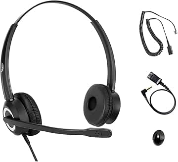Polycom Phone Headset with Noise Cancelling Mic and RJ9 Bottom Cable