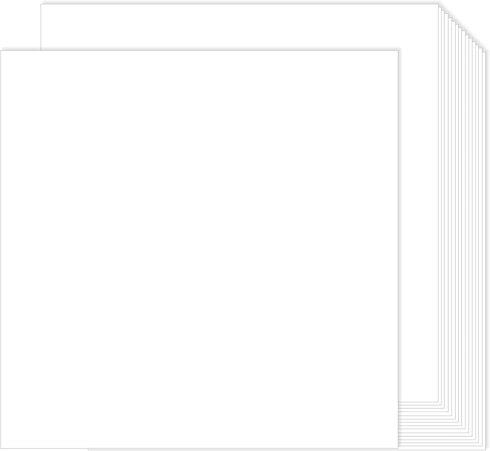 100 Sheets of White 12x12 Cardstock for Crafts