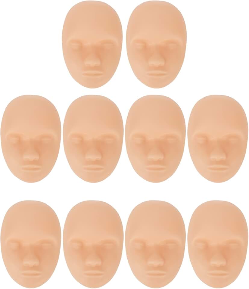 10-Pack 3D Silicone Makeup Practice Faces