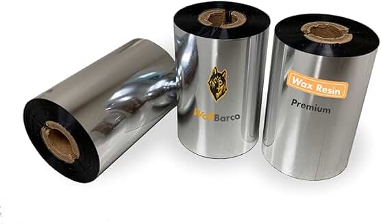 12 Rolls of 2.24" x 361' Wax/Resin Thermal Transfer Ribbons