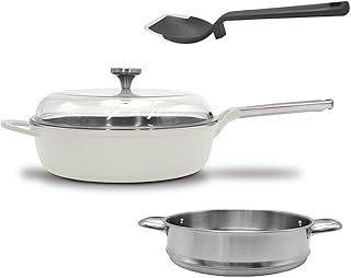 5 Quart Nonstick Ceramic All-in-One Pan with Lid and Accessories
