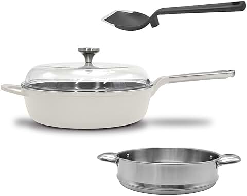 5 Quart Nonstick Ceramic All-in-One Pan with Lid and Accessories