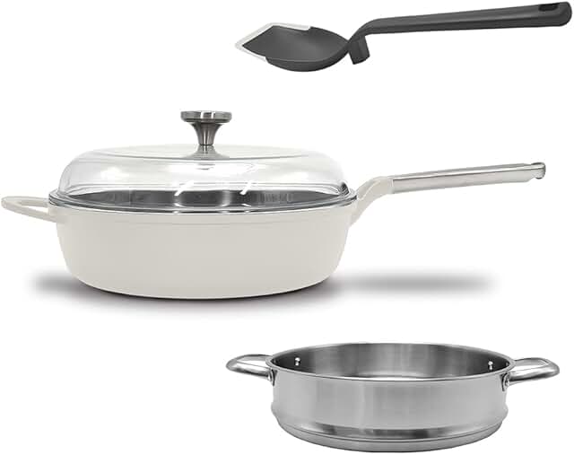 5 Quart Nonstick Ceramic All-in-One Pan with Lid and Accessories