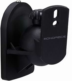 Pair of black low-profile speaker wall mounts