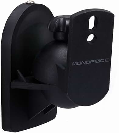 Pair of black low-profile speaker wall mounts
