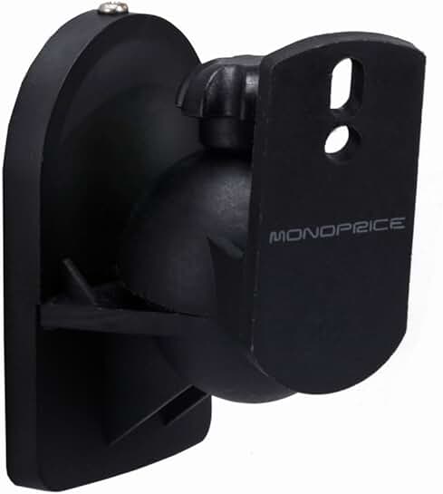 Pair of black low-profile speaker wall mounts