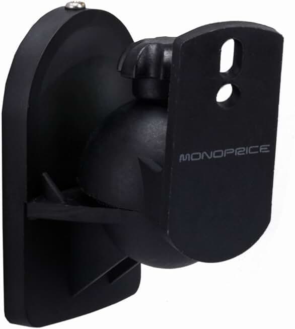 Pair of black low-profile speaker wall mounts