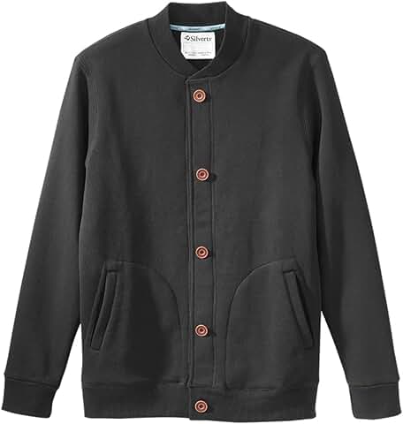 Men's Bomber Jacket with Magnetic Buttons