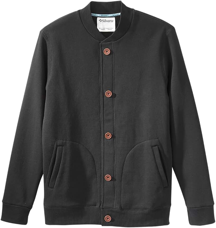 Men's Bomber Jacket with Magnetic Buttons