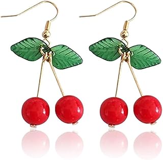 Fruit-themed Sterling Silver Dangle Earrings for Women