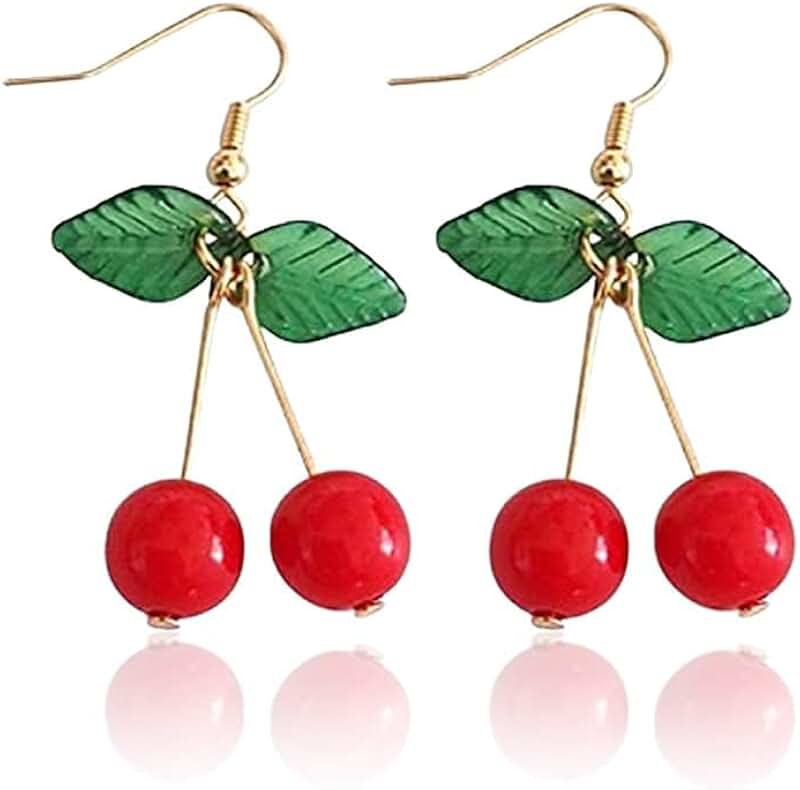 Fruit-themed Sterling Silver Dangle Earrings for Women