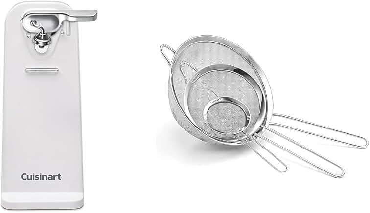 Electric Can Opener and Mesh Strainer Set