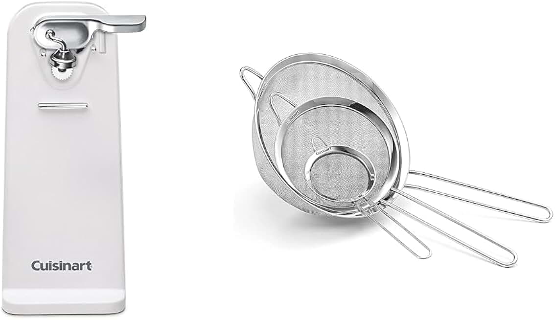 Electric Can Opener and Mesh Strainer Set