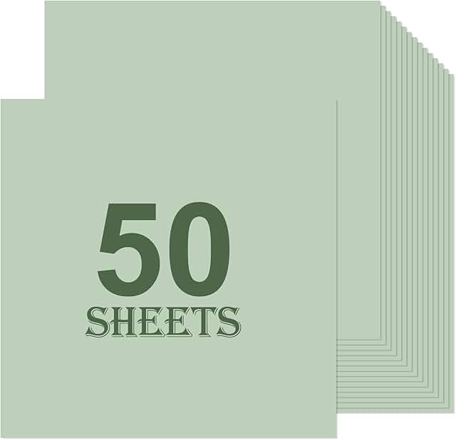 Sage Green Card Stock Paper, 50 Sheets, 11.8 x 11.8 in