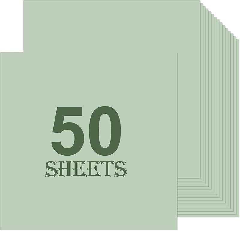Sage Green Card Stock Paper, 50 Sheets, 11.8 x 11.8 in