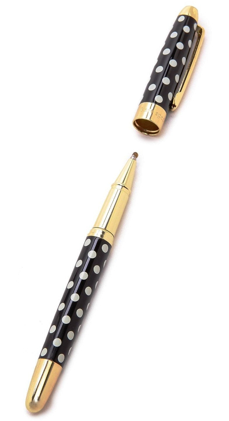 Black Ink Ballpoint Pen with Black Dots