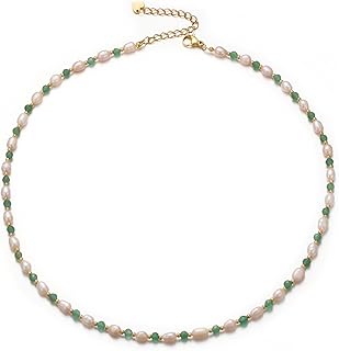Dainty Pearl and Gemstone Necklace