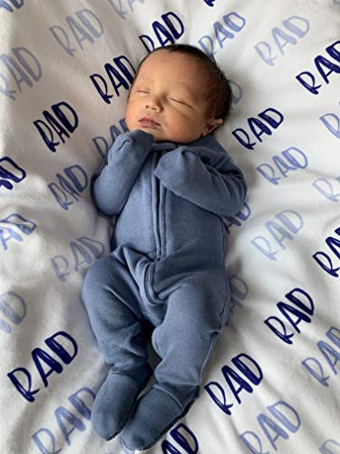 Uni  Baby  Zippered Footed Overall (0-3 Months, Slate)