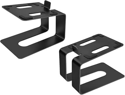 Tilted Metal Desktop Speaker Stands with Vibration Pads