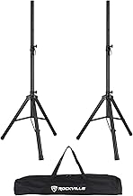Pair of adjustable steel speaker stands, 35-60 inches
