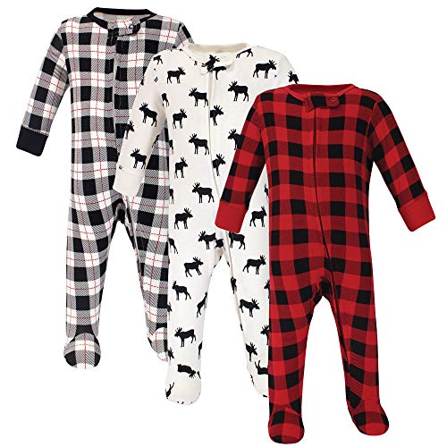 Unisex  Cotton Sleep and Play Moose, 0-3 Months