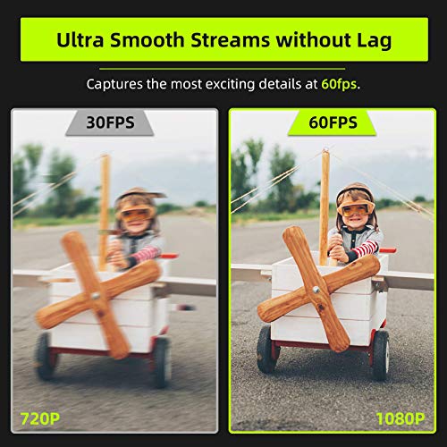 60FPS 1080P Streaming Webcam with Wireless Earbuds, AutoFocus USB Web Camera with Ring Light & Privacy Cover, Active Noise Cancelling Earphones, for Zoom/Skype/Teams/Webex, MAC PC