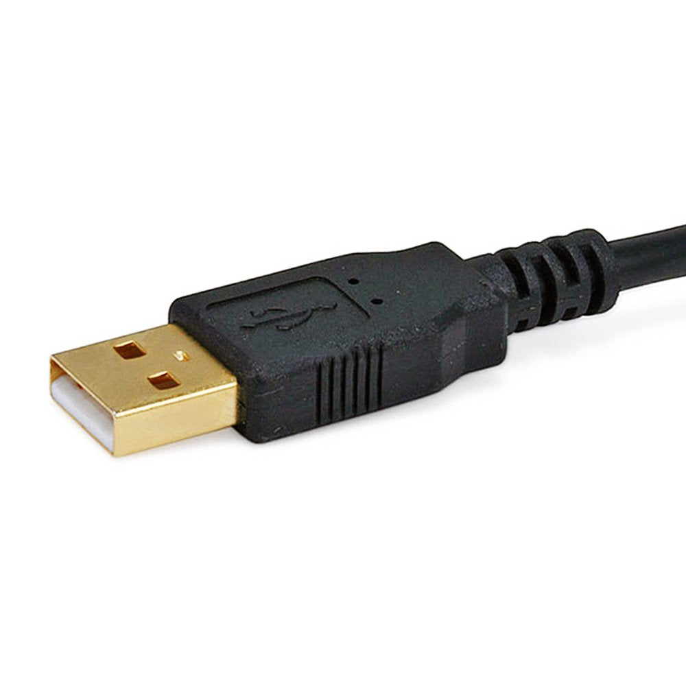 15-Feet USB 2.0 A Male to Mini-B 5pin Male 28/24AWG Cable with Ferrite Core (Gold Plated) (105450),Black