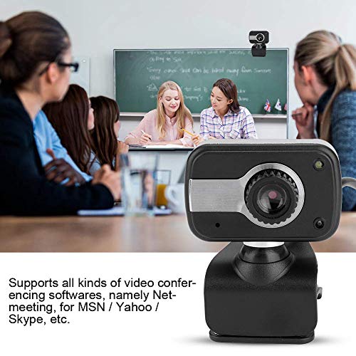 USB Web Cam, 0.3MP 480p LED Light Night Vision 360 PC Webcam with MIC for MSN/ICQ/Skype