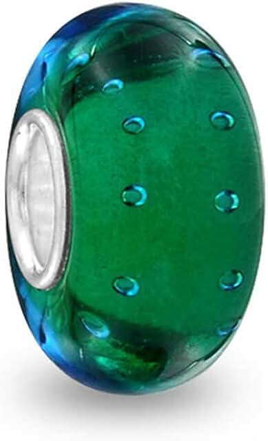 Green, pink, blue, aqua, red ocean bubble charm bead