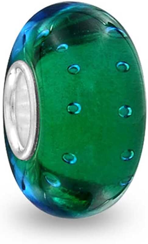 Green, pink, blue, aqua, red ocean bubble charm bead