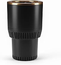 Black and gold car cup holder for heating and cooling drinks