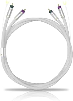 3ft Silver Shielded RCA Audio Cable for Turntables