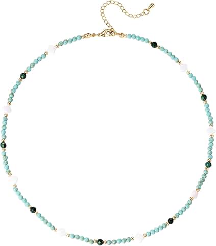 Turquoise Beaded Choker Necklace for Women