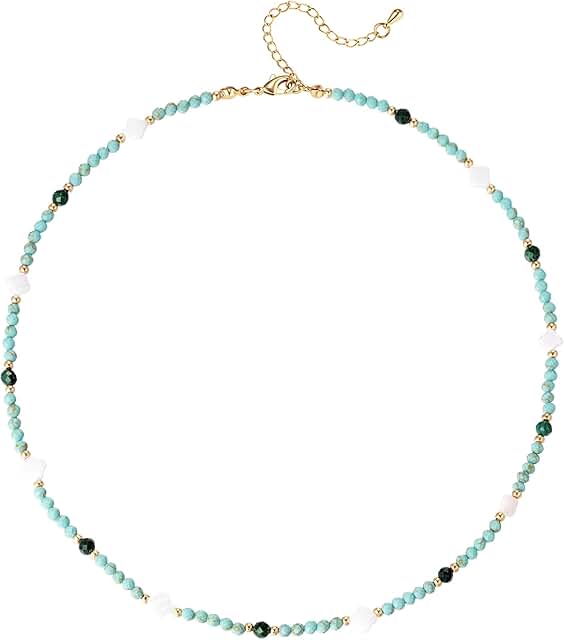 Turquoise Beaded Choker Necklace for Women