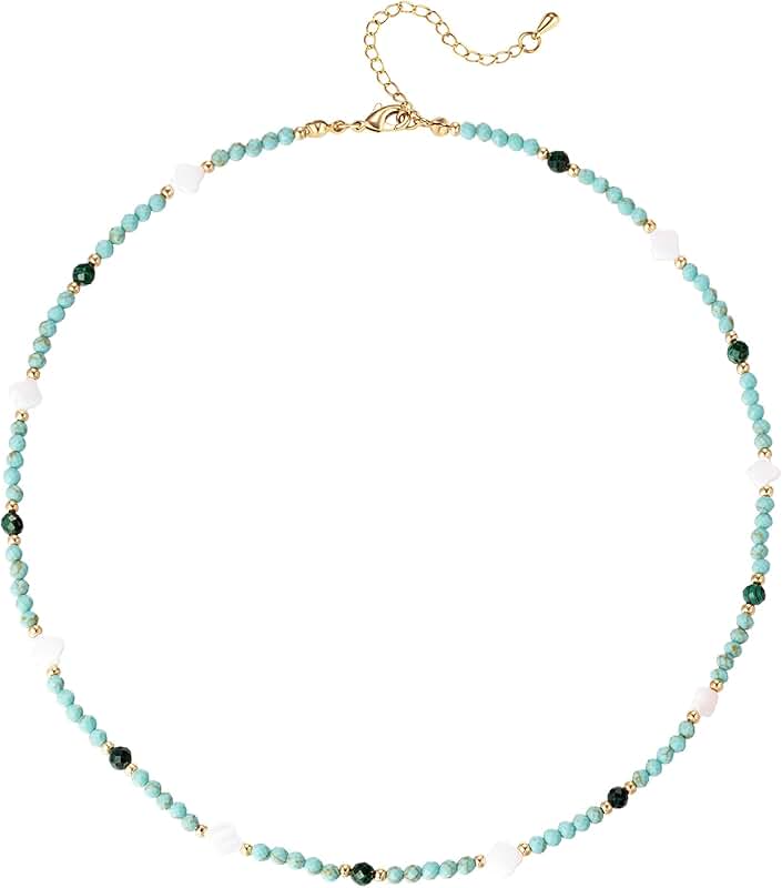 Turquoise Beaded Choker Necklace for Women