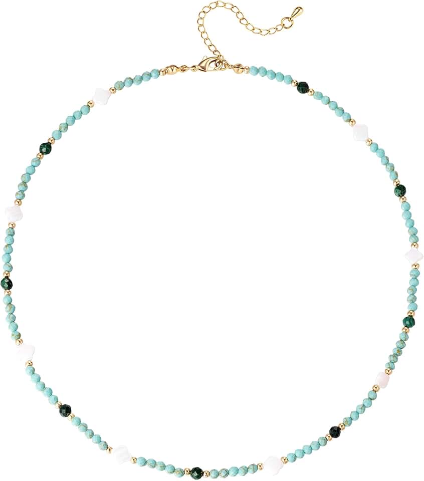 Turquoise Beaded Choker Necklace for Women