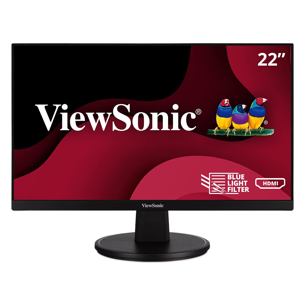 VS2247-MH 22 Inch 1080p Monitor with 75Hz, Adaptive Sync, Thin Bezels, Eye Care, HDMI, VGA Inputs for Home and Office
