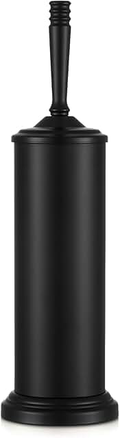 Black stainless steel toilet brush with holder