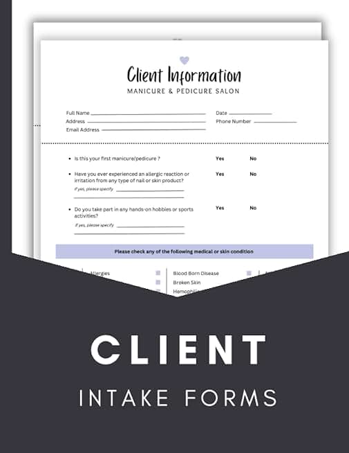 Client Intake Form for Spa and Beauty Services