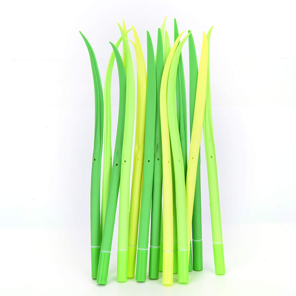Set of 12 Tiny Green Grass Gel Pens for Office and School