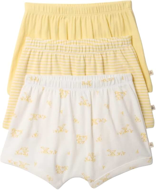 Set of three baby pull-on shorts