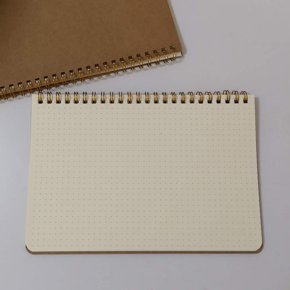 Set of 10 A5 Brown Dot Grid Notebooks, 50 Sheets