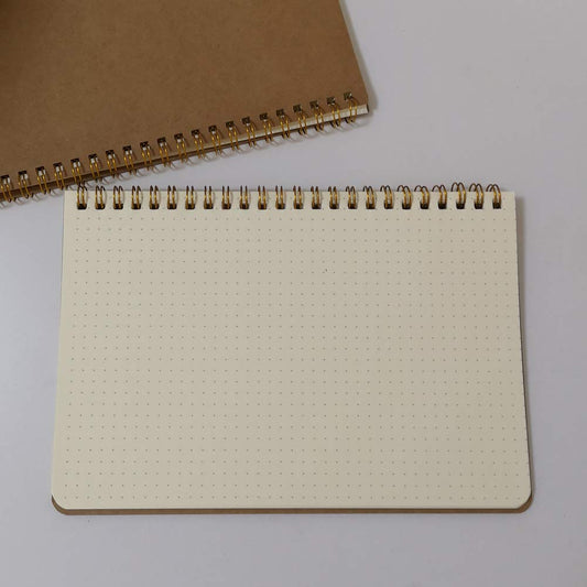 Set of 10 A5 Brown Dot Grid Notebooks, 50 Sheets