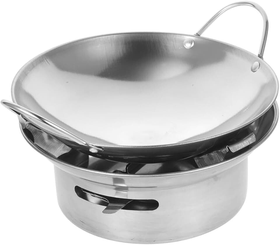 Stainless Steel Hot Pot with Strainer and Handles