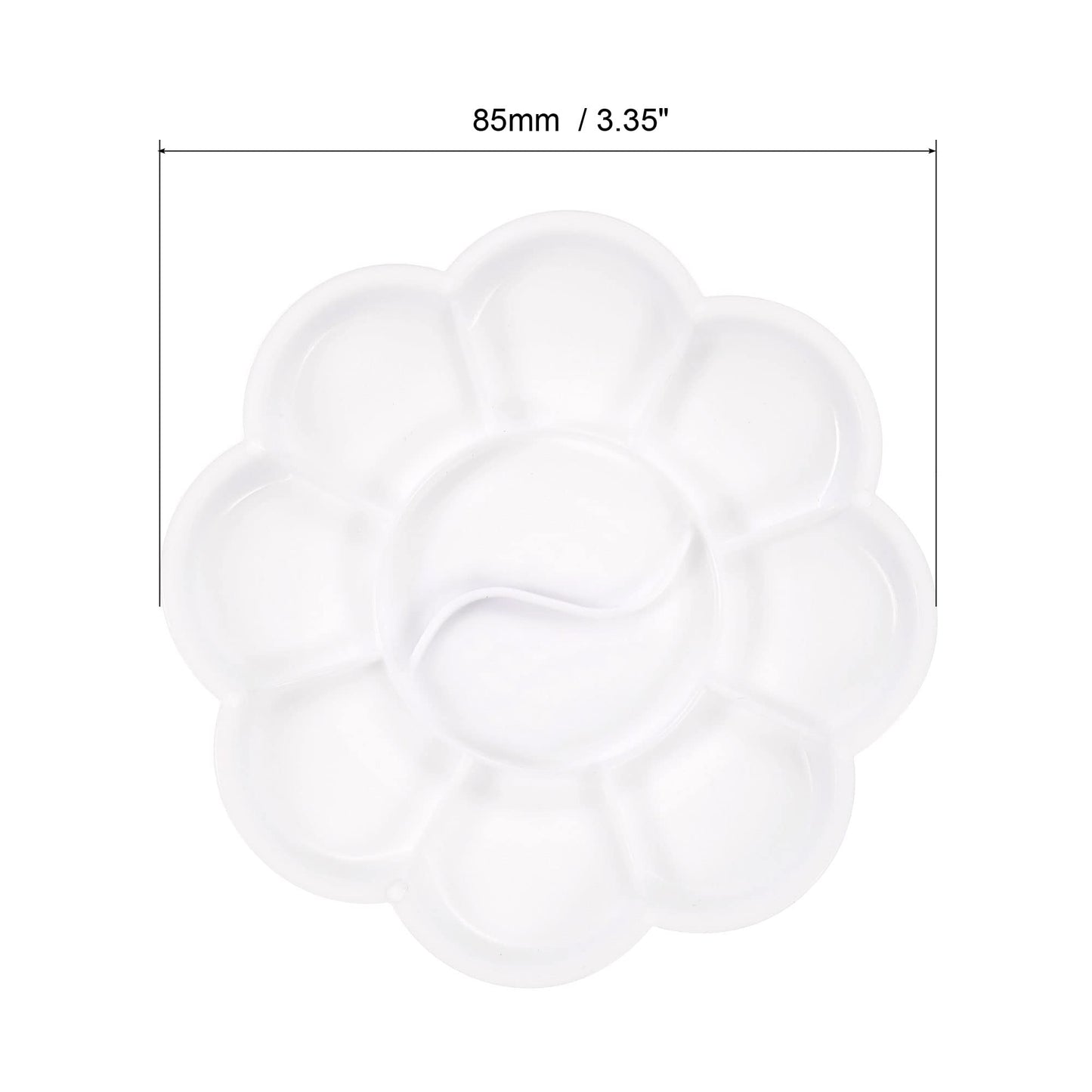 10 Wells Acrylic Paint Palette White 3.3" 6 Pack